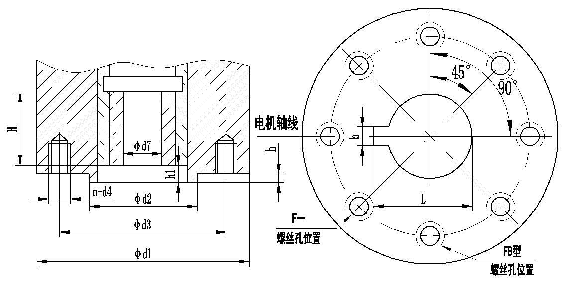 Q型角行程蜜桃福利导航執行器連接尺寸圖