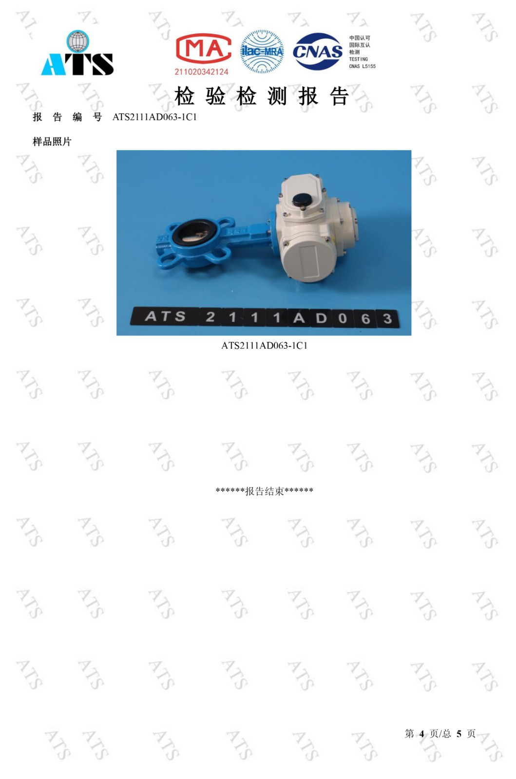蜜桃福利导航閥檢驗檢測報告